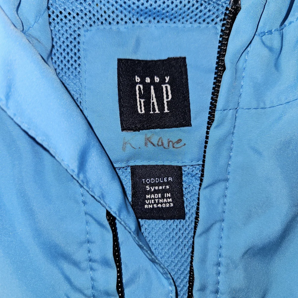 GAP Kids Blue and Black Raincoat Size 5